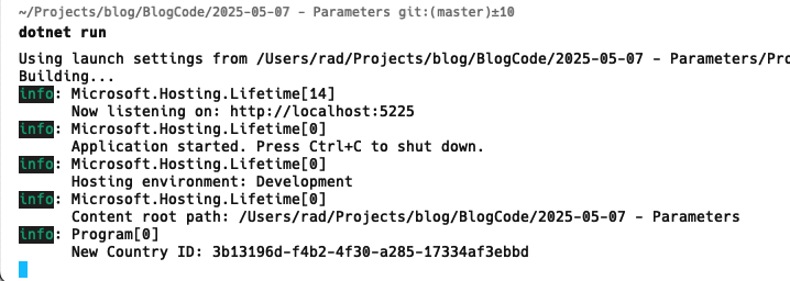 OutputParameterLog