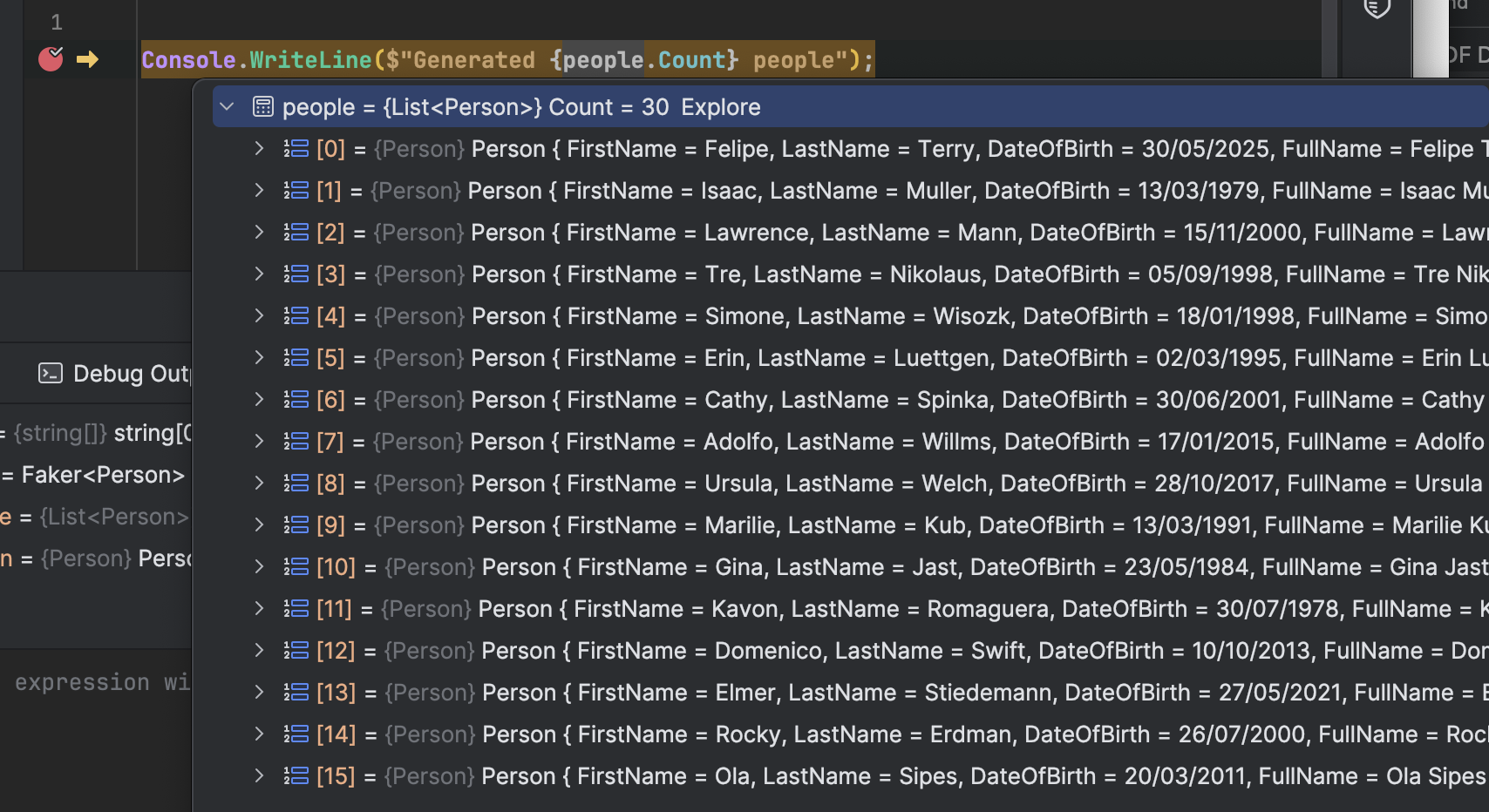 genericListOfPeople