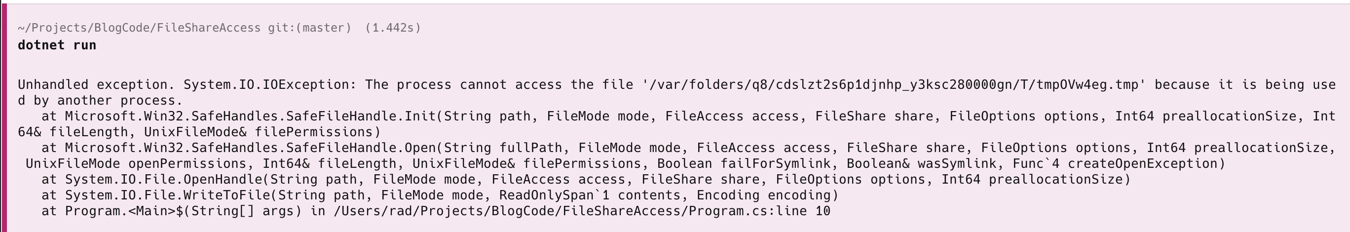 SharedAccessError