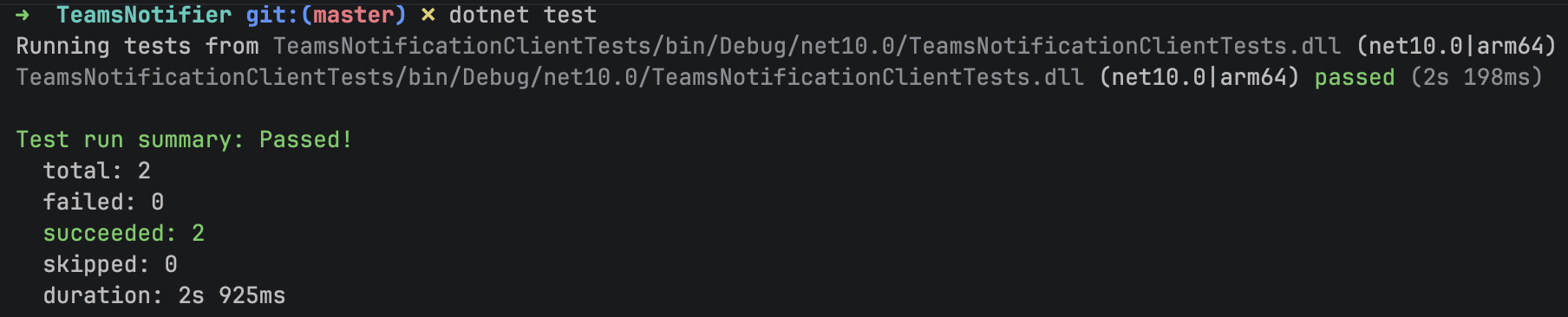 teamsNotifierTest