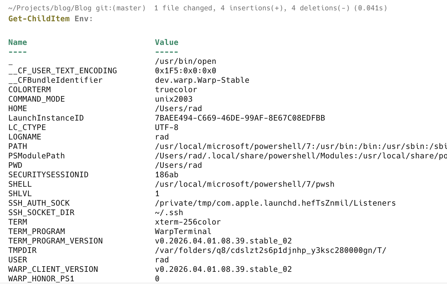listEnvironmentVariables
